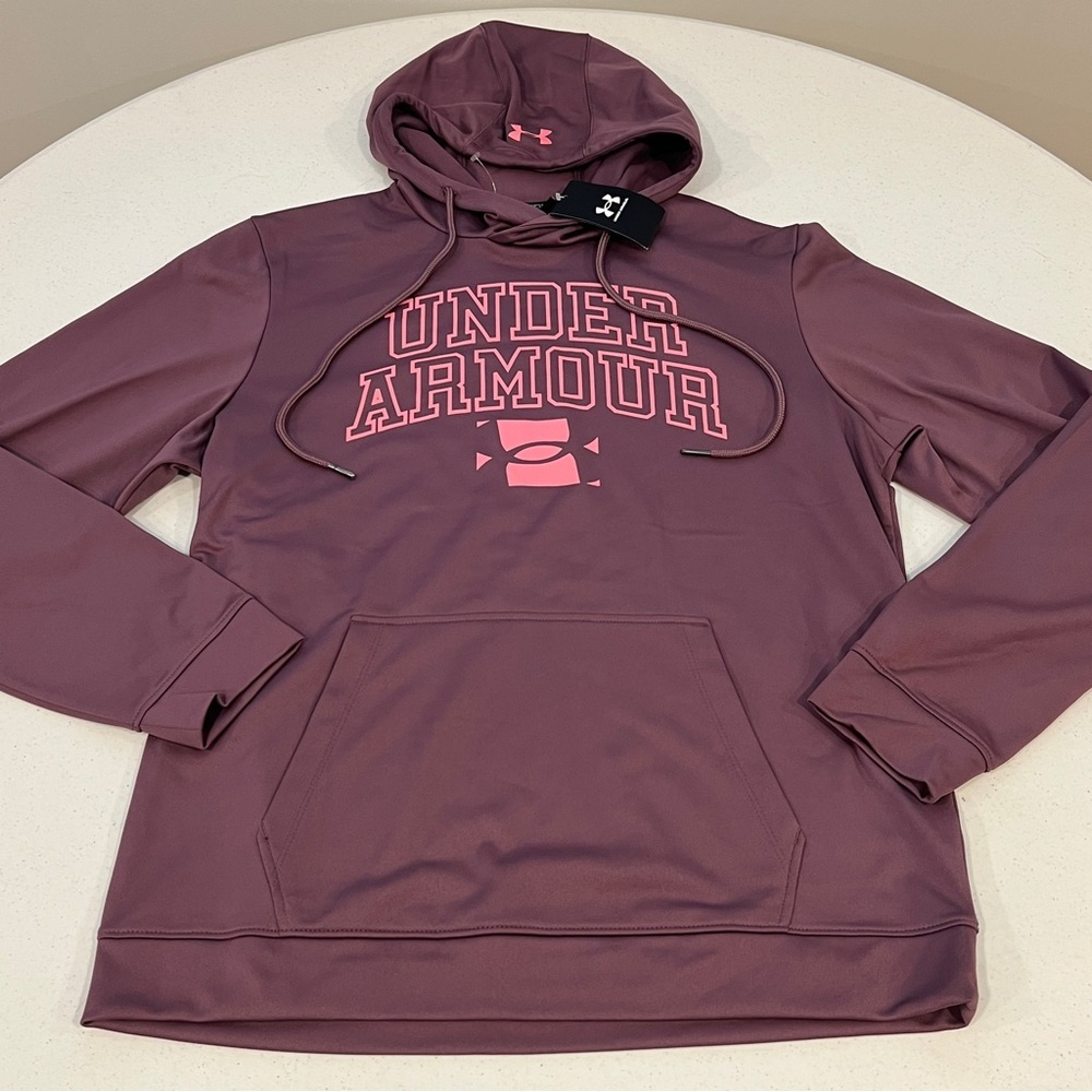 Under Armour Hooded pullover sweatshirt purple eggplant plum pink large NWT.
